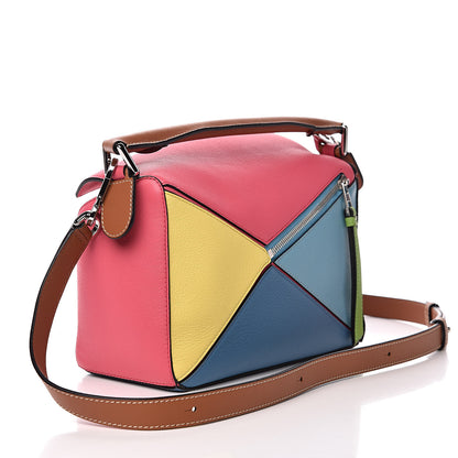 Loewe Calfskin Small Puzzle Bag Tan Multicolor 3 of 10