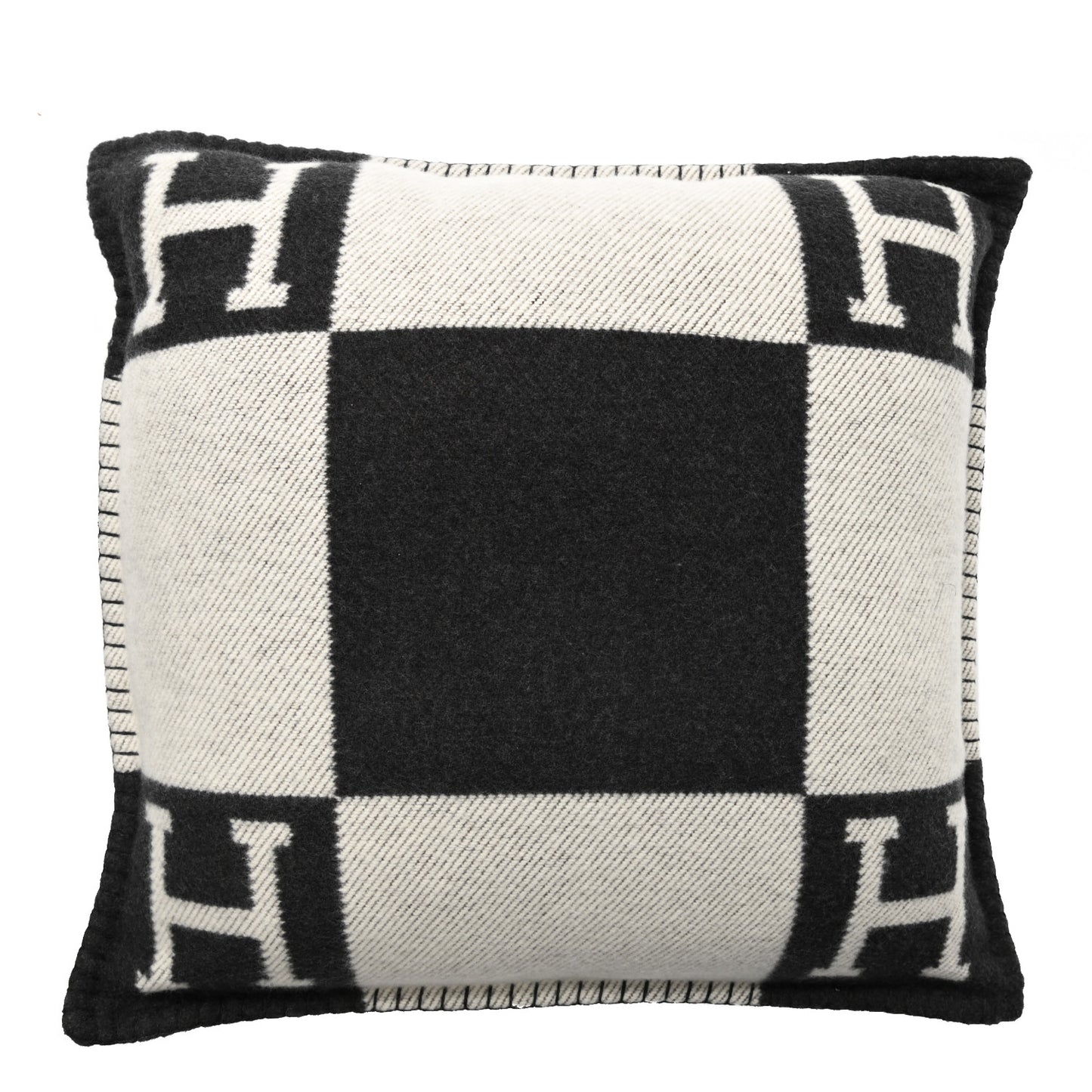 Wool Cashmere Avalon Pillow PM Ecru Gris Fonce