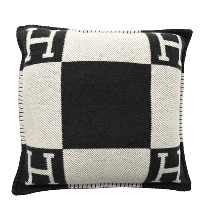 Hermes Wool Cashmere Avalon Pillow PM Ecru Gris Fonce 1 of 3