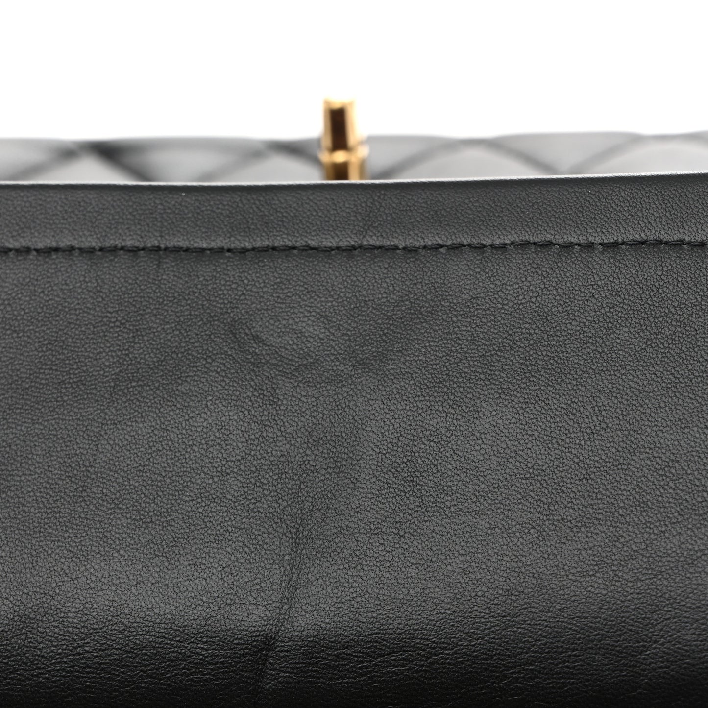 Lambskin Quilted Medium Double Flap Black
