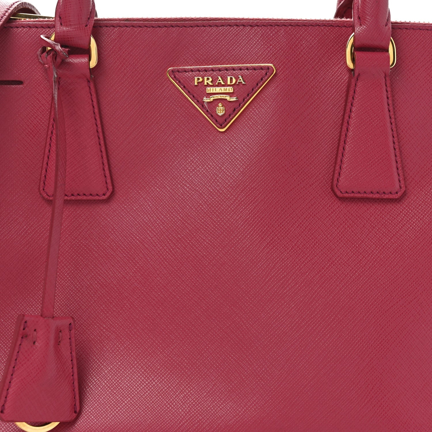 Prada Saffiano Small Galleria Double Zip Tote Peonia 7 of 9