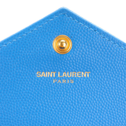 Saint Laurent Grain de Poudre Matelasse Chevron Monogram Wallet Light Blue 7 of 8