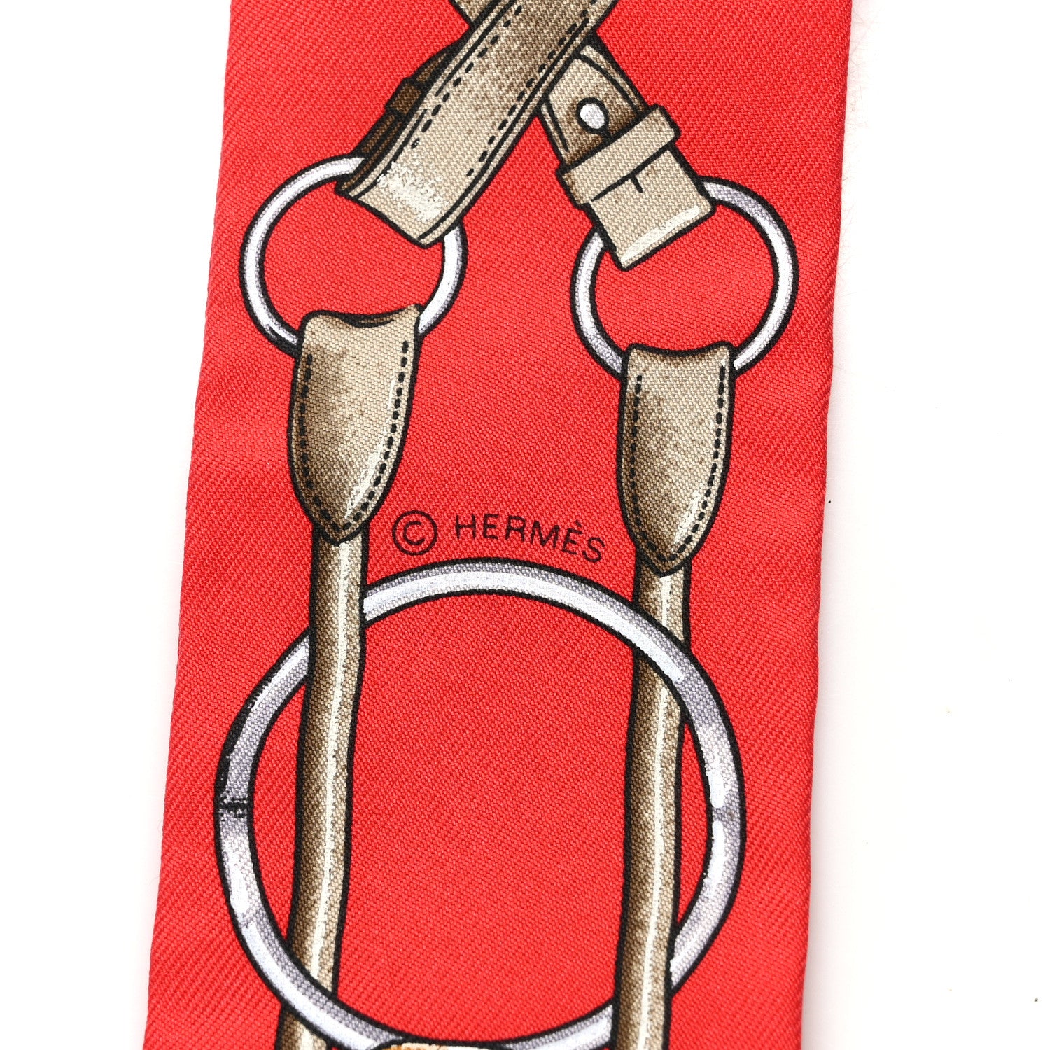 Hermes Silk Jumping Twilly Rouge Vif Caramel 3 of 4