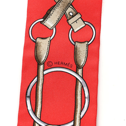 Hermes Silk Jumping Twilly Rouge Vif Caramel 3 of 4