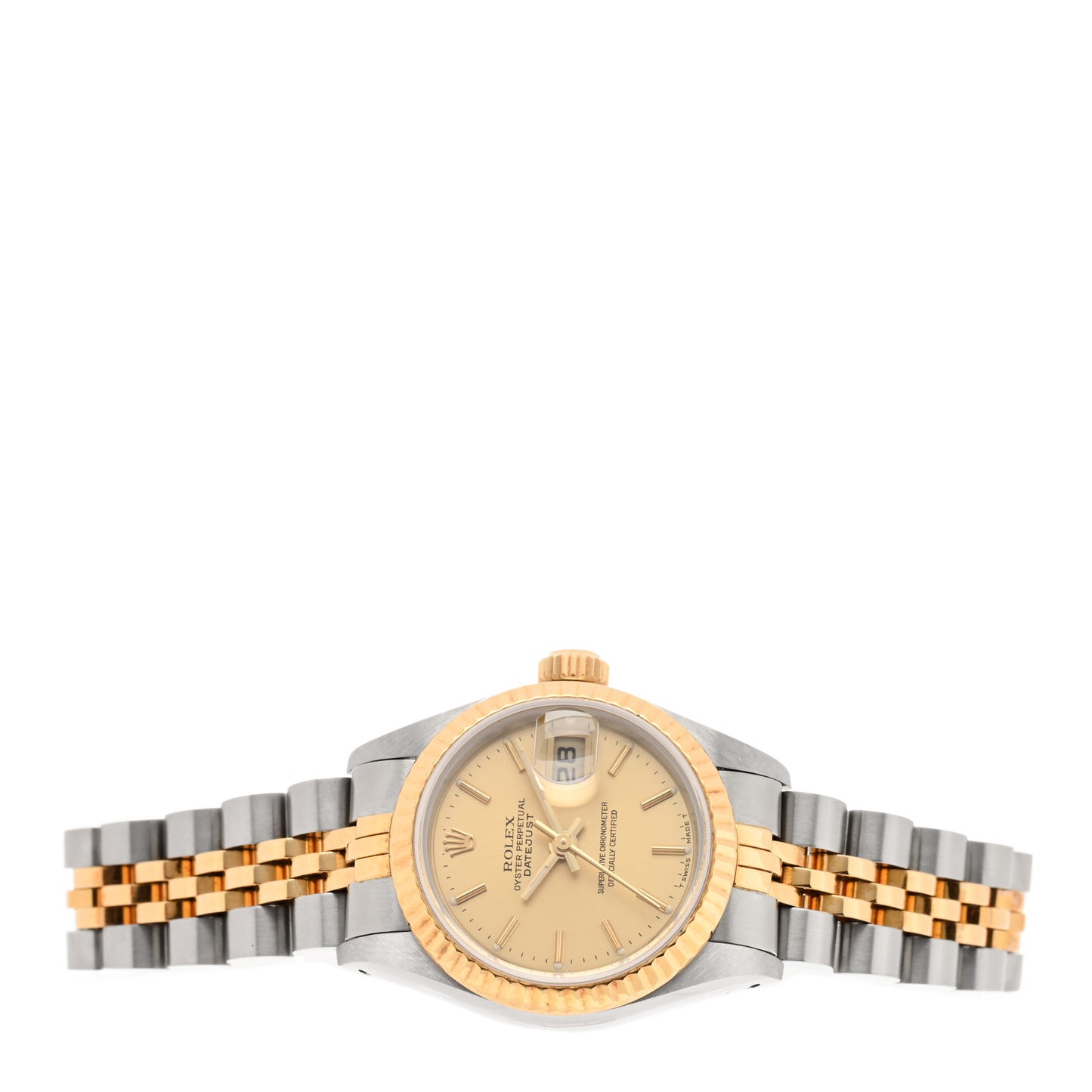 Stainless Steel 18K Yellow Gold 26mm Oyster Perpetual Datejust Watch Champagne 69173