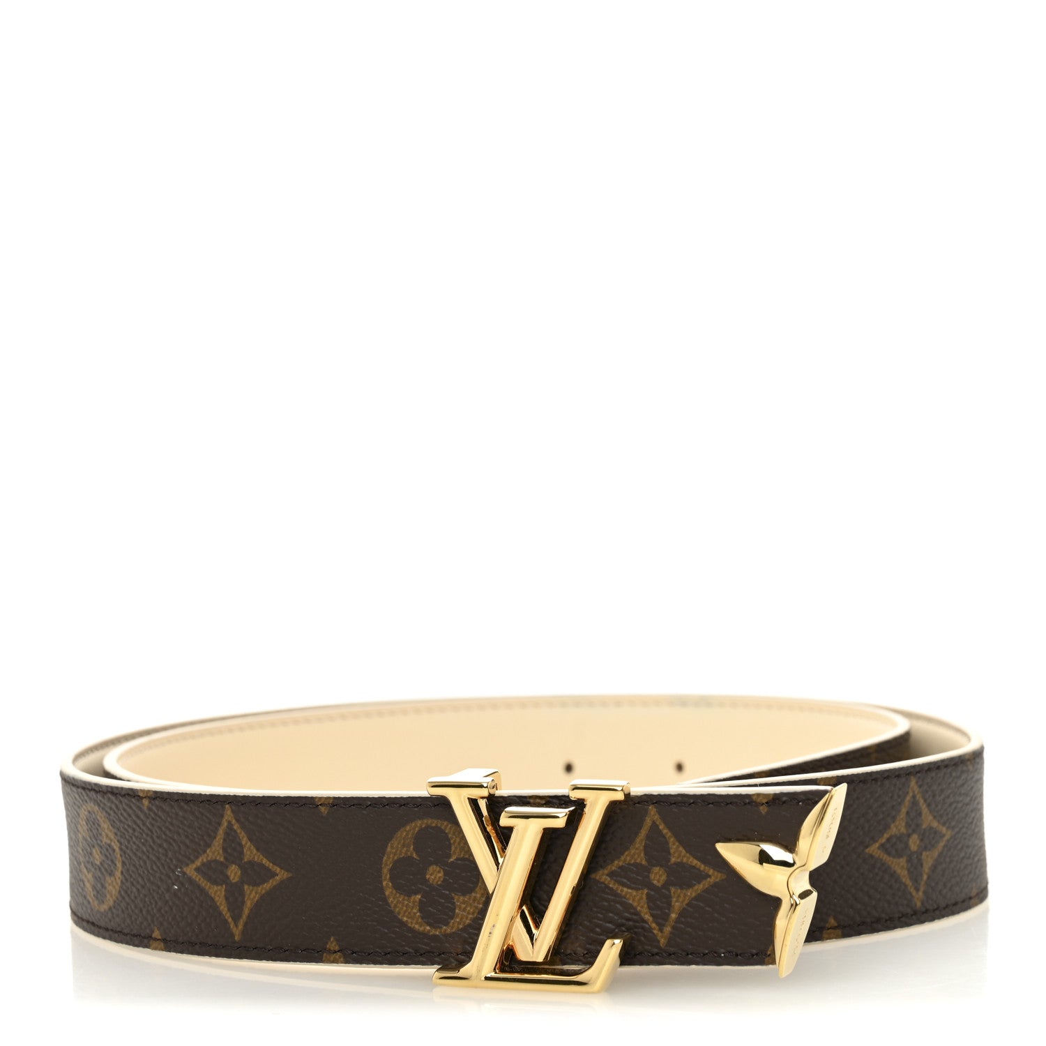 Louis Vuitton ベージュ リバーシブルベルト Louis Vuitton Monogram 20mm Pretty Reversible Belt 85 34 Beige