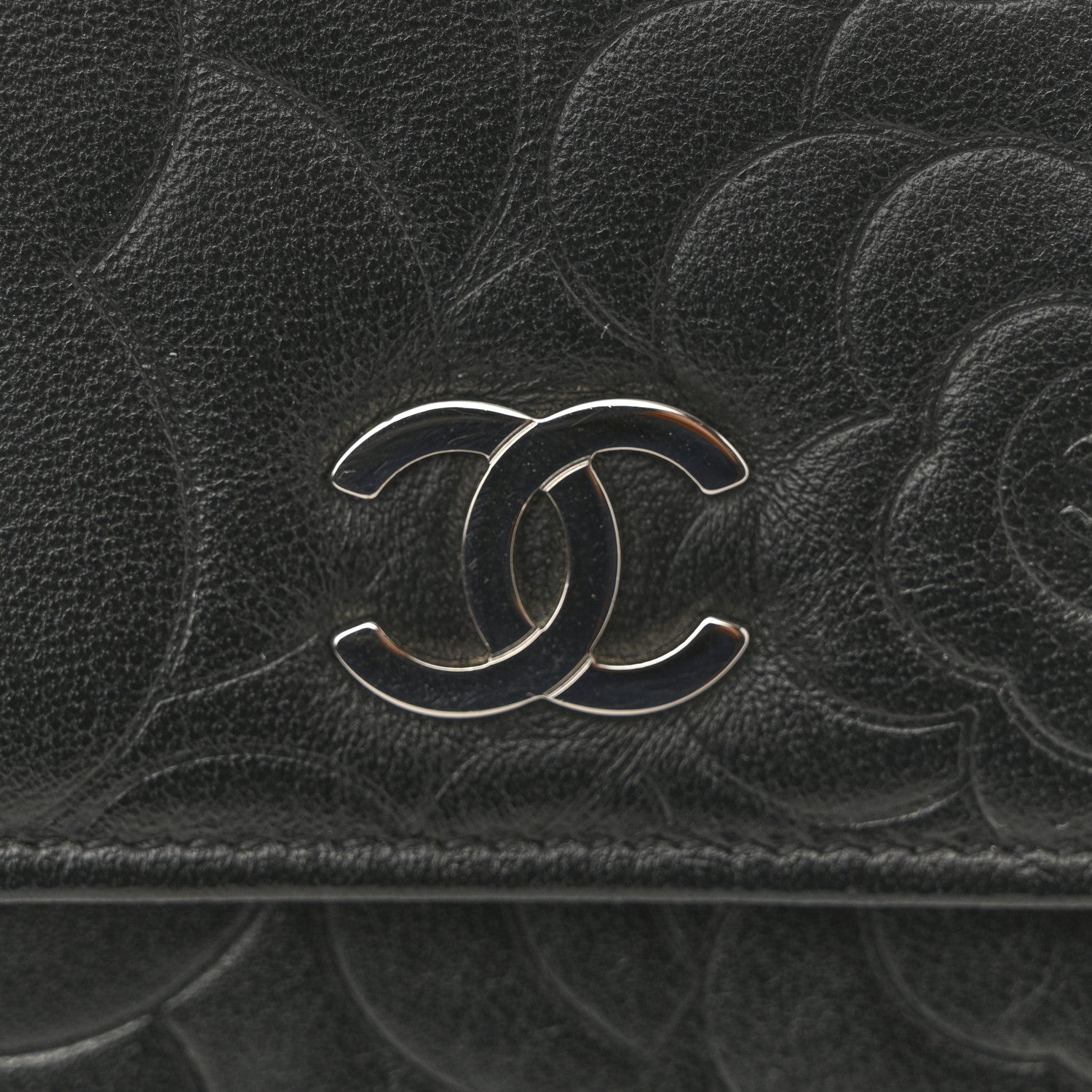 Chanel Lambskin Camellia Embossed Wallet on Chain WOC 12 of 15