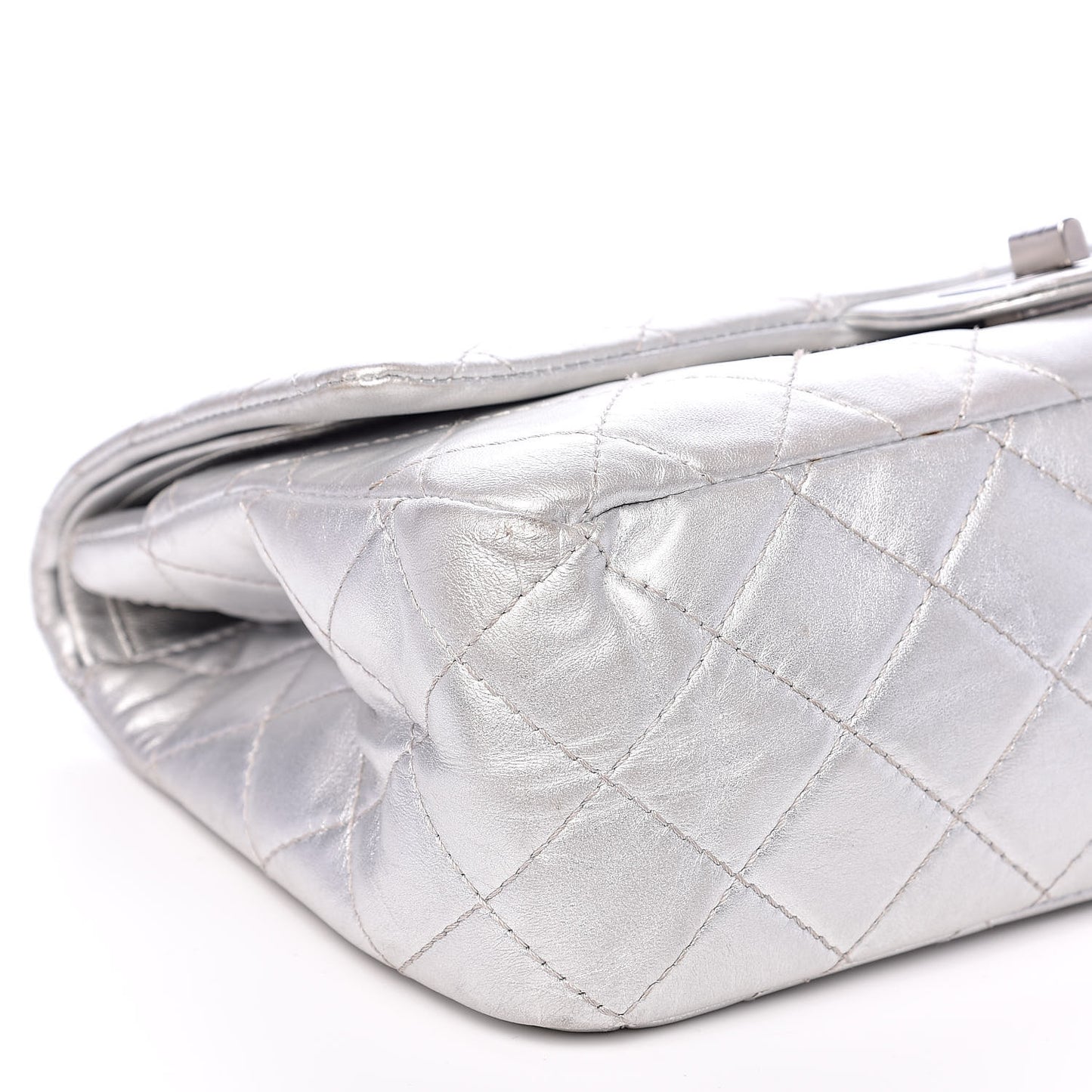Metallic Lambskin Quilted 2.55 Reissue 227 Flap Silver