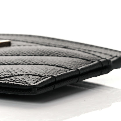 Saint Laurent Grain De Poudre Matelasse Chevron Monogram Credit Card Case Black 9 of 9