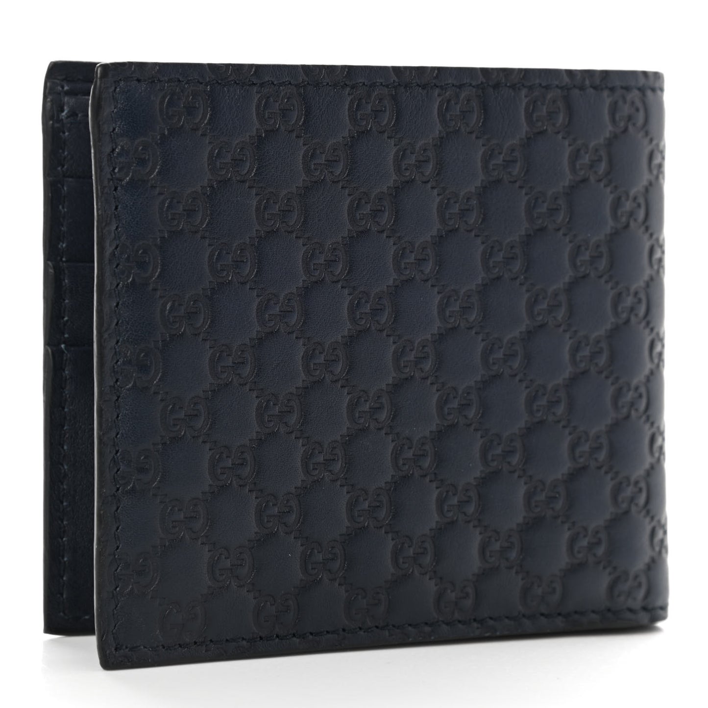 Microguccissima Mens Bi-Fold Wallet Navy