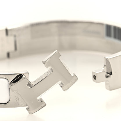 Hermes Enamel Narrow Clic Clac H Bracelet PM White 4 of 5