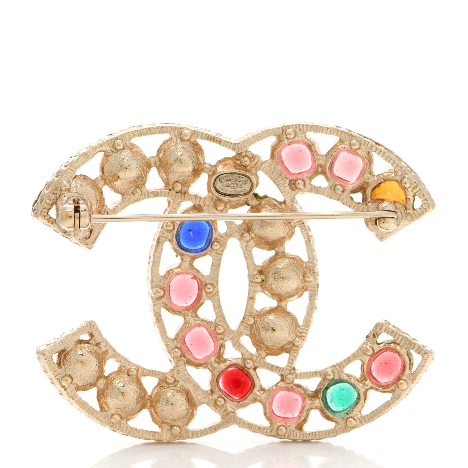 Chanel Pearl Gripiox CC Brooch Multicolor Light Gold 3 of 5