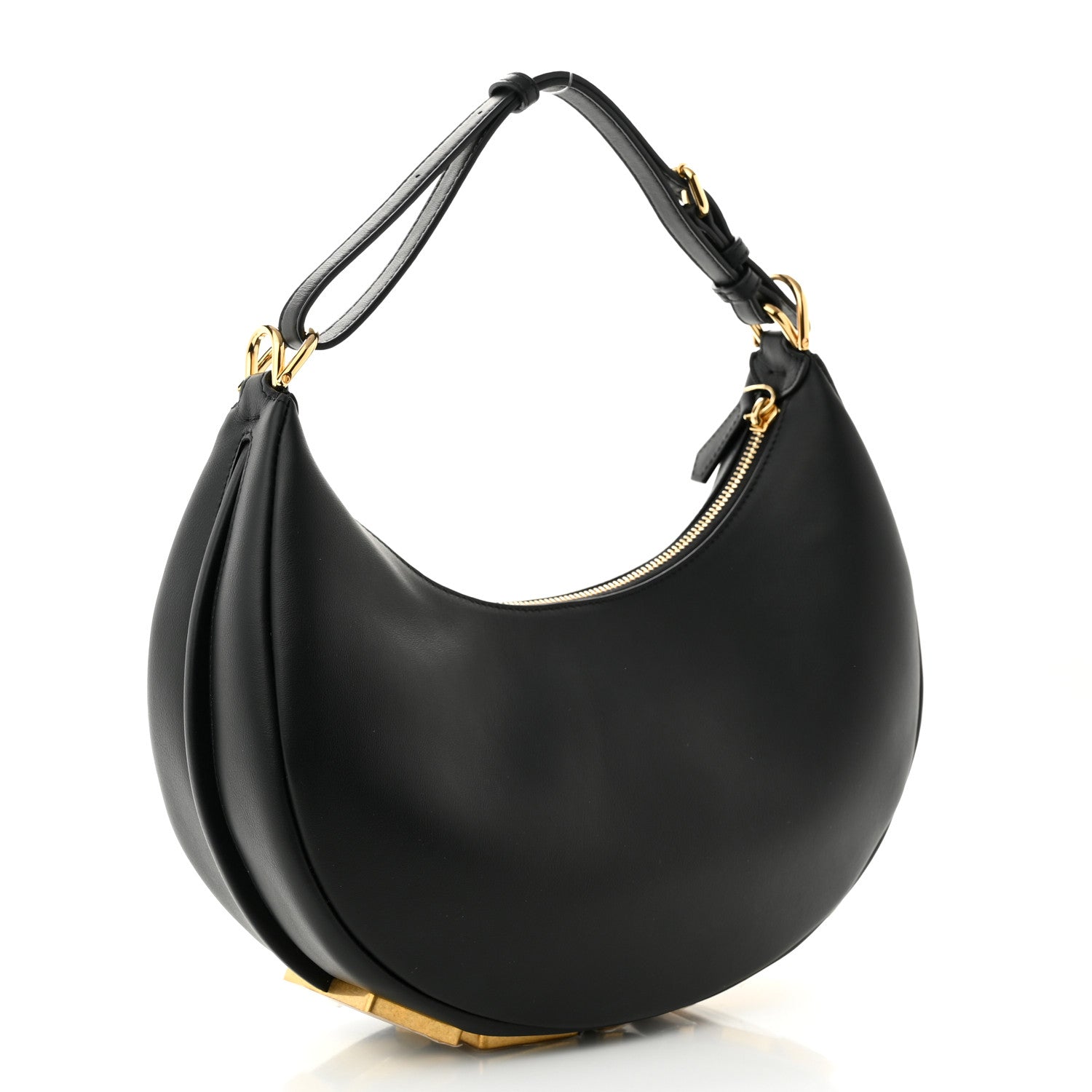 Fendi Vitello Grace Matte Small Fendigraphy Hobo Bag Black 3 of 10
