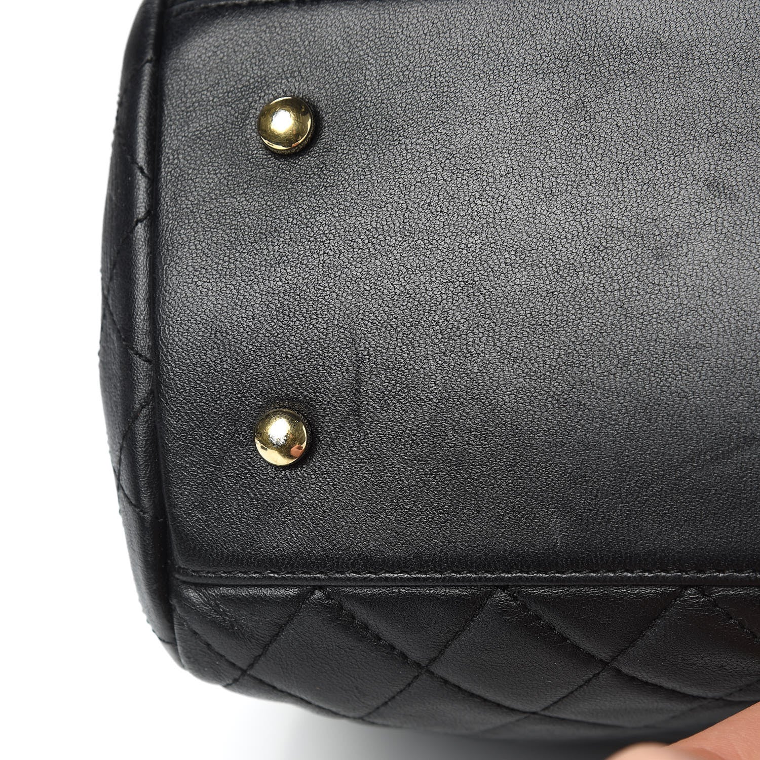 Chanel Lambskin Quilted Large Drawstring Bag Black 11 of 13