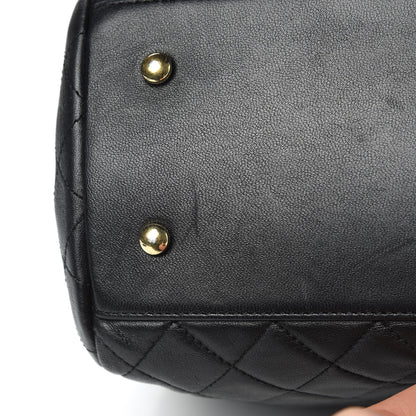 Chanel Lambskin Quilted Large Drawstring Bag Black 11 of 13