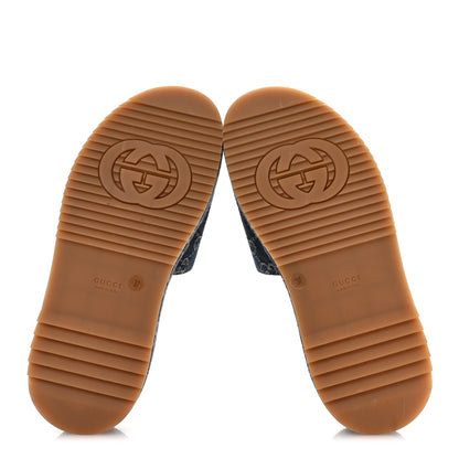 Gucci New Denim GG Monogram Angelina Platform 55mm Slide Sandals 37 Blue Tea 6 of 9