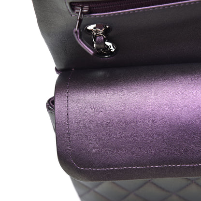 Chanel Iridescent Lambskin Quilted Medium Double Flap Dark Purple 11 of 16