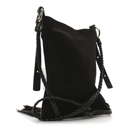 Saint Laurent Suede Fringe Messenger Bag Chocolate 3 of 9