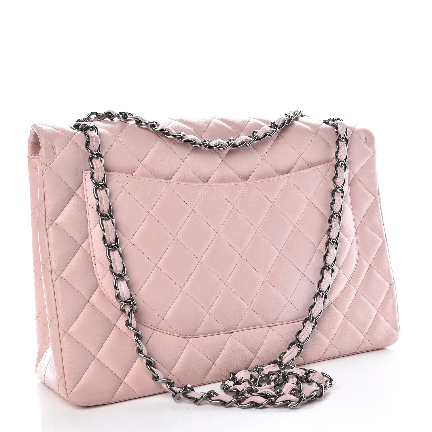 Chanel Lambskin Quilted Maxi Single Flap Pink 3 of 19