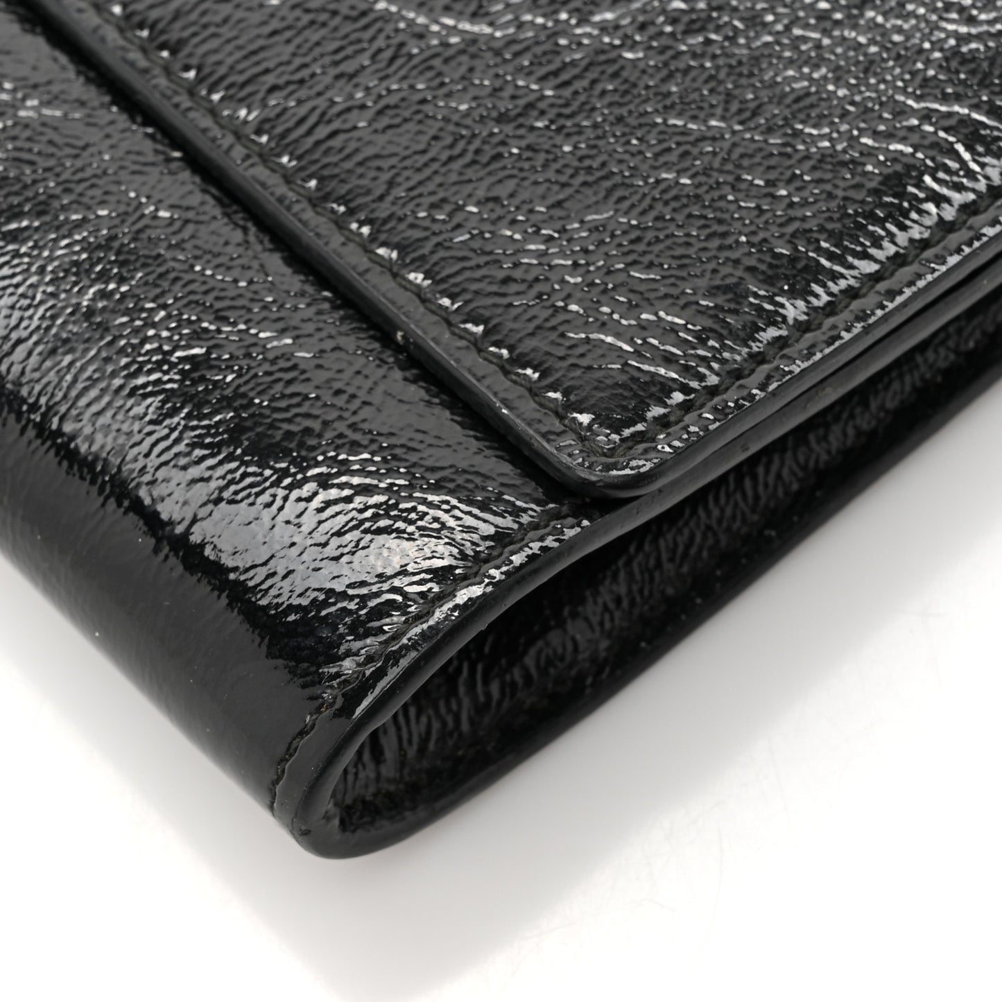 Textured Patent Monogram Large Belle De Jour Clutch Black