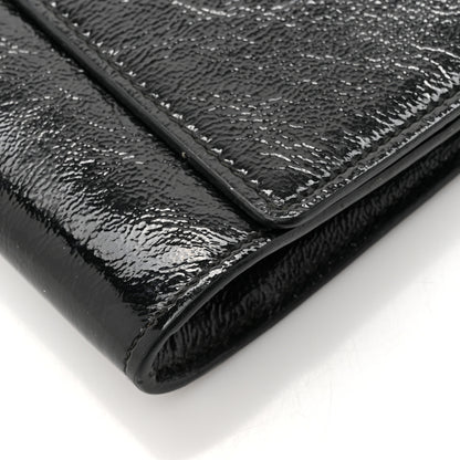 Saint Laurent Textured Patent Monogram Large Belle De Jour Clutch Black 6 of 11