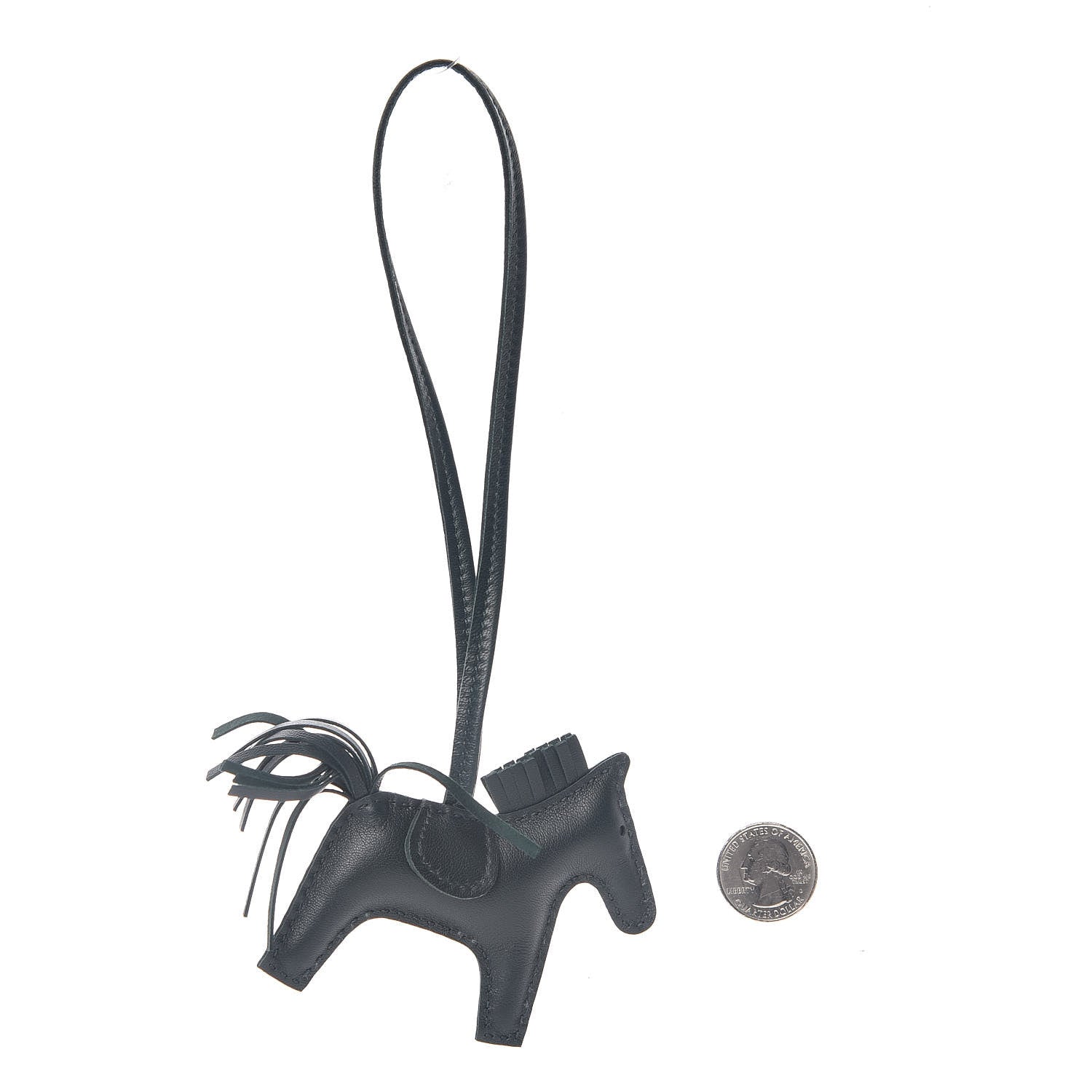 Hermes Milo Lambskin Grigri Rodeo Horse Bag Charm PM Vert Cypress 2 of 5