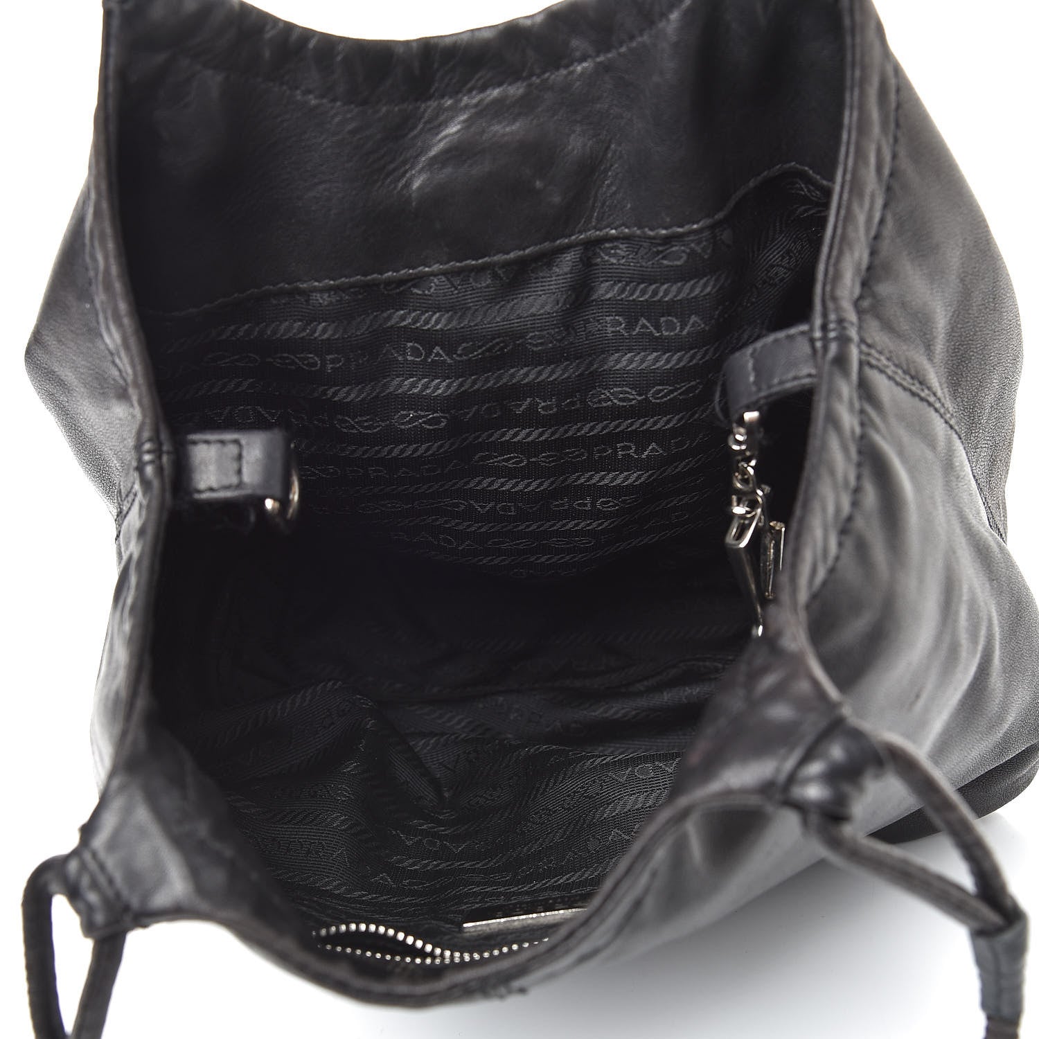 Prada Glace Calfskin Shoulder Bag Black 5 of 14