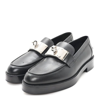 Hermes Calfskin Womens Hot Loafer 37 Black 4 of 10