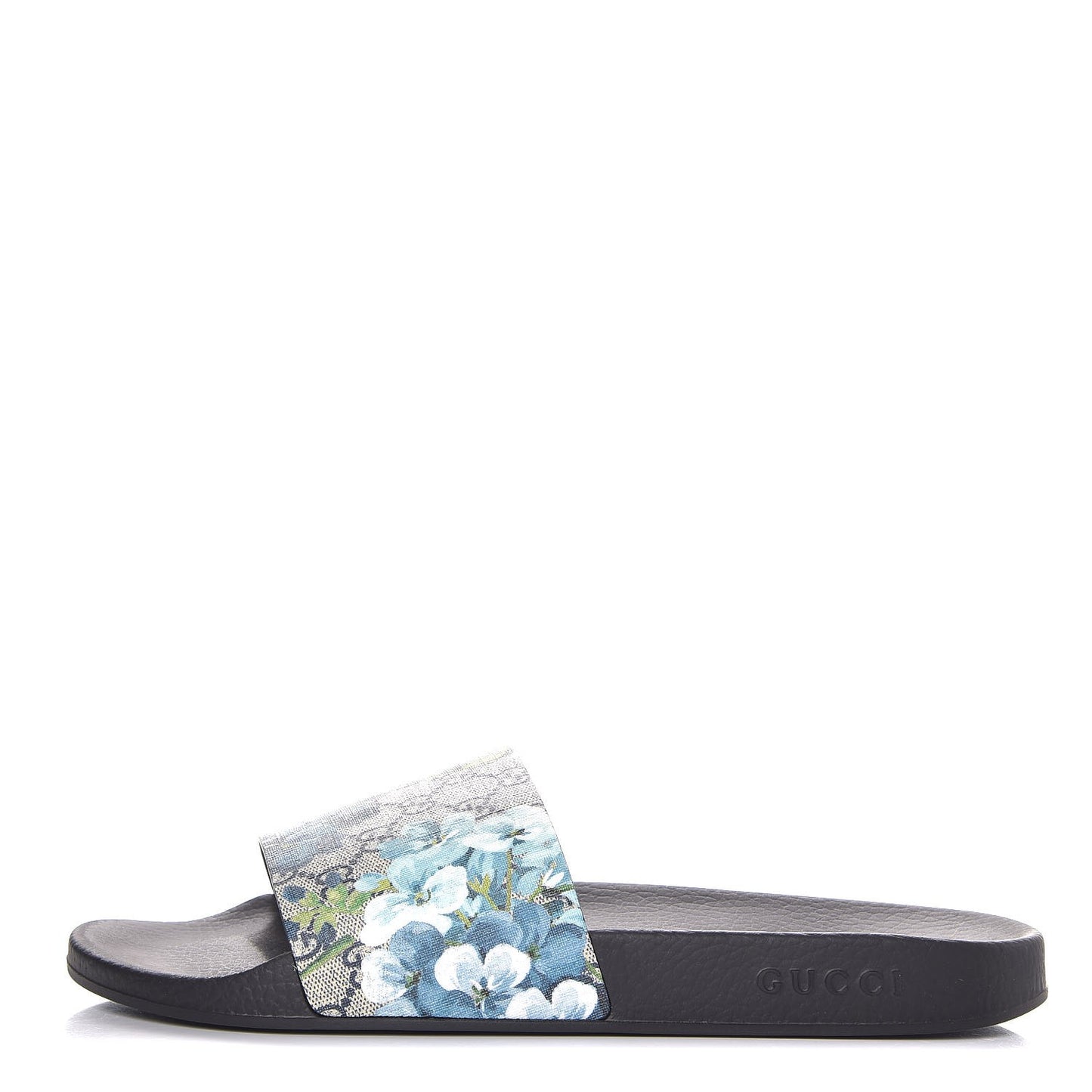 GG Supreme Monogram Blooms Mens Slide Sandals 13 Beige Blue