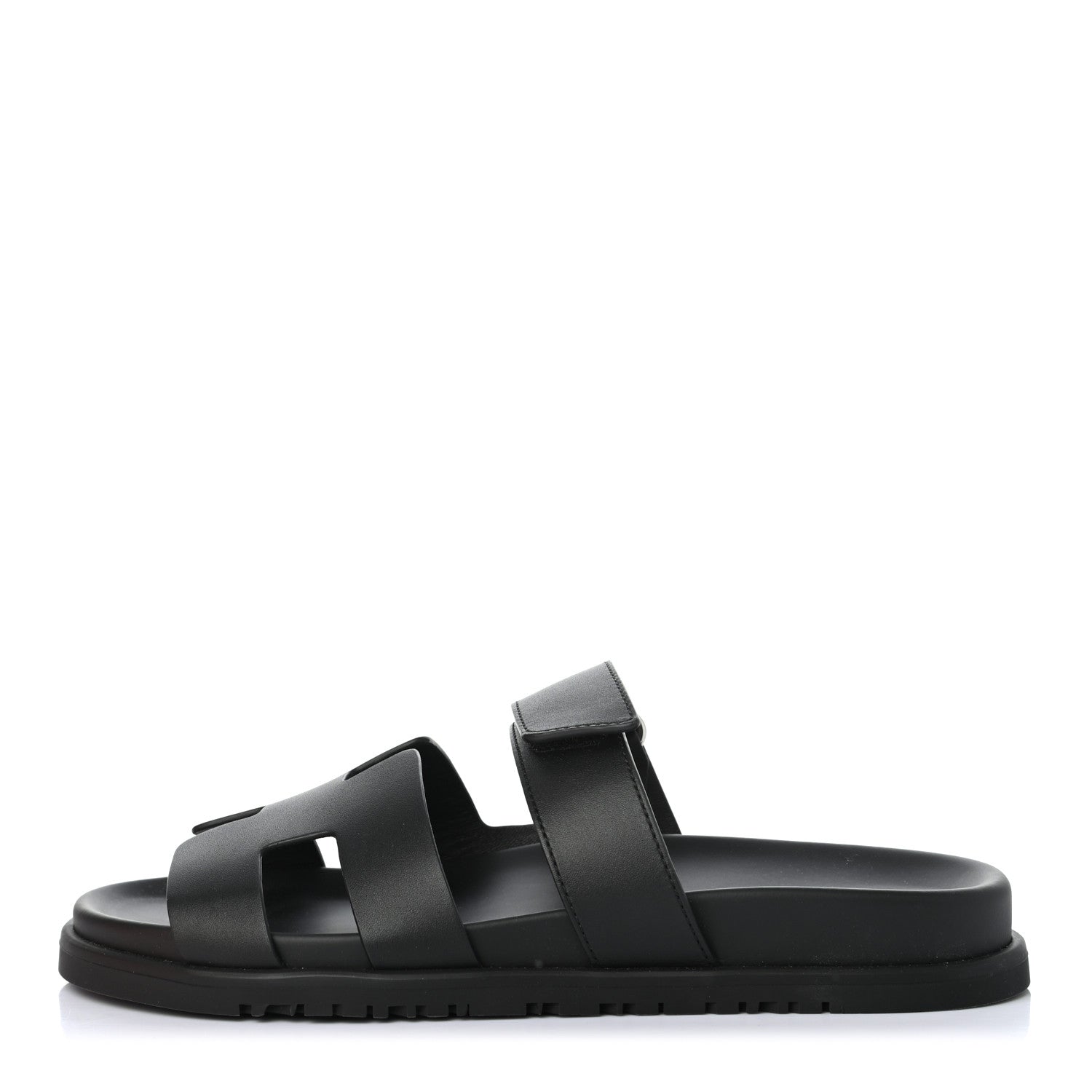 Hermes Calfskin Womens Chypre Sandals 39 Black 1 of 8