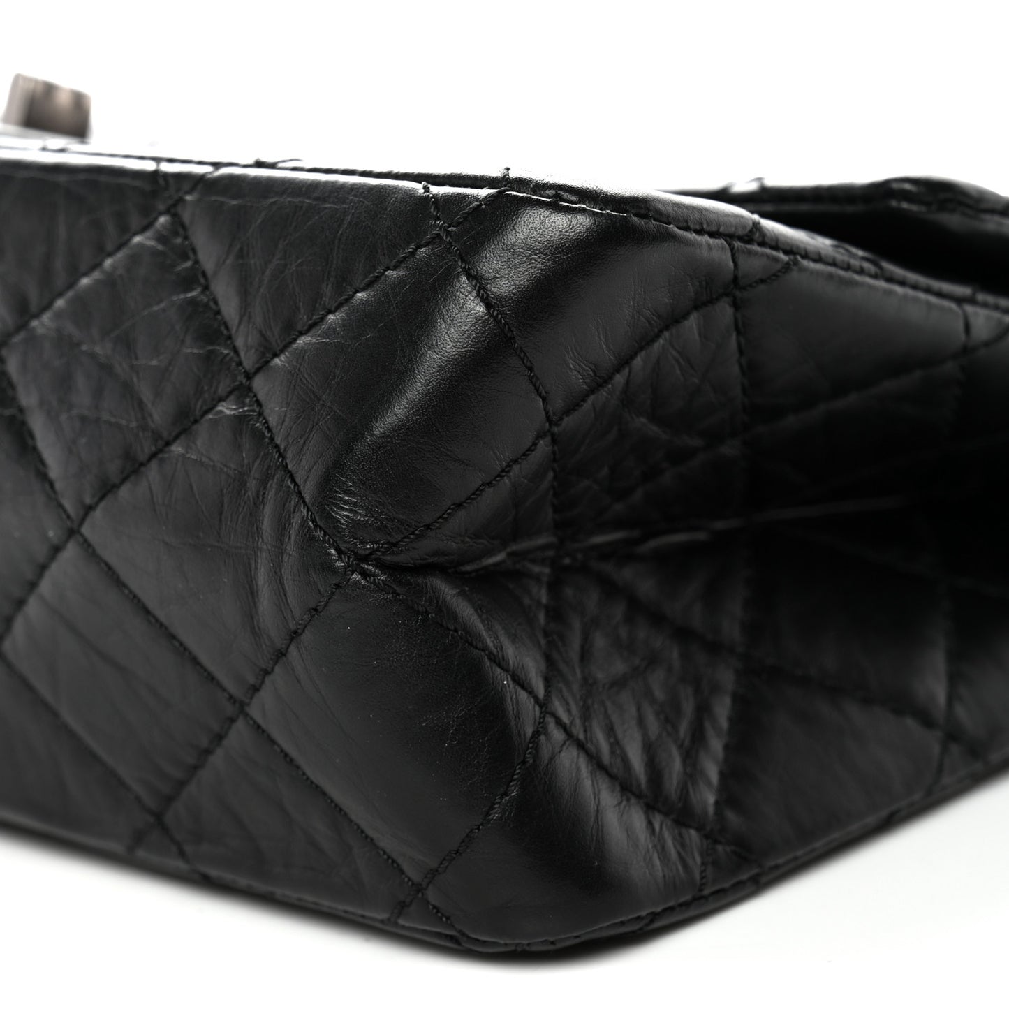 Aged Calfskin Quilted 2.55 Reissue 226 Flap Black