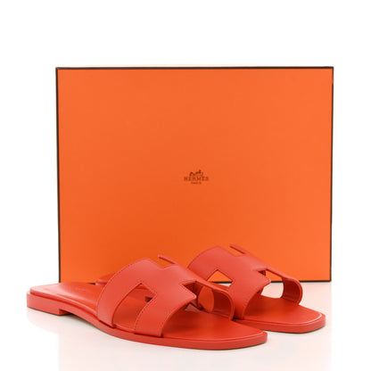 Hermes Calfskin Oran Sandals 40 Orange Capucine 9 of 9