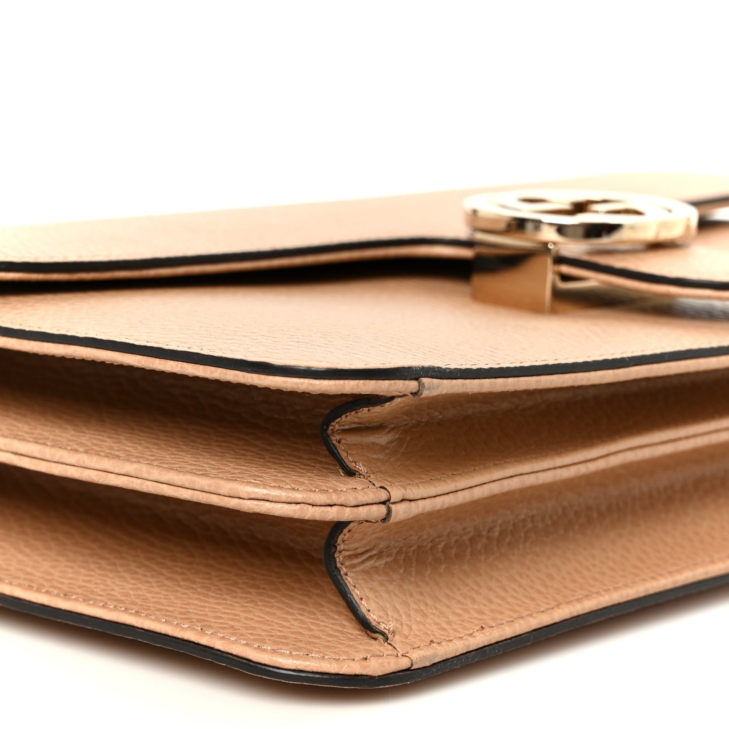 Dollar Calfskin Interlocking G Shoulder Bag Camelia