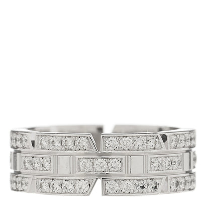 Cartier 18K White Gold Diamond 6mm Tank Francaise Ring 46 3.75 1 of 6