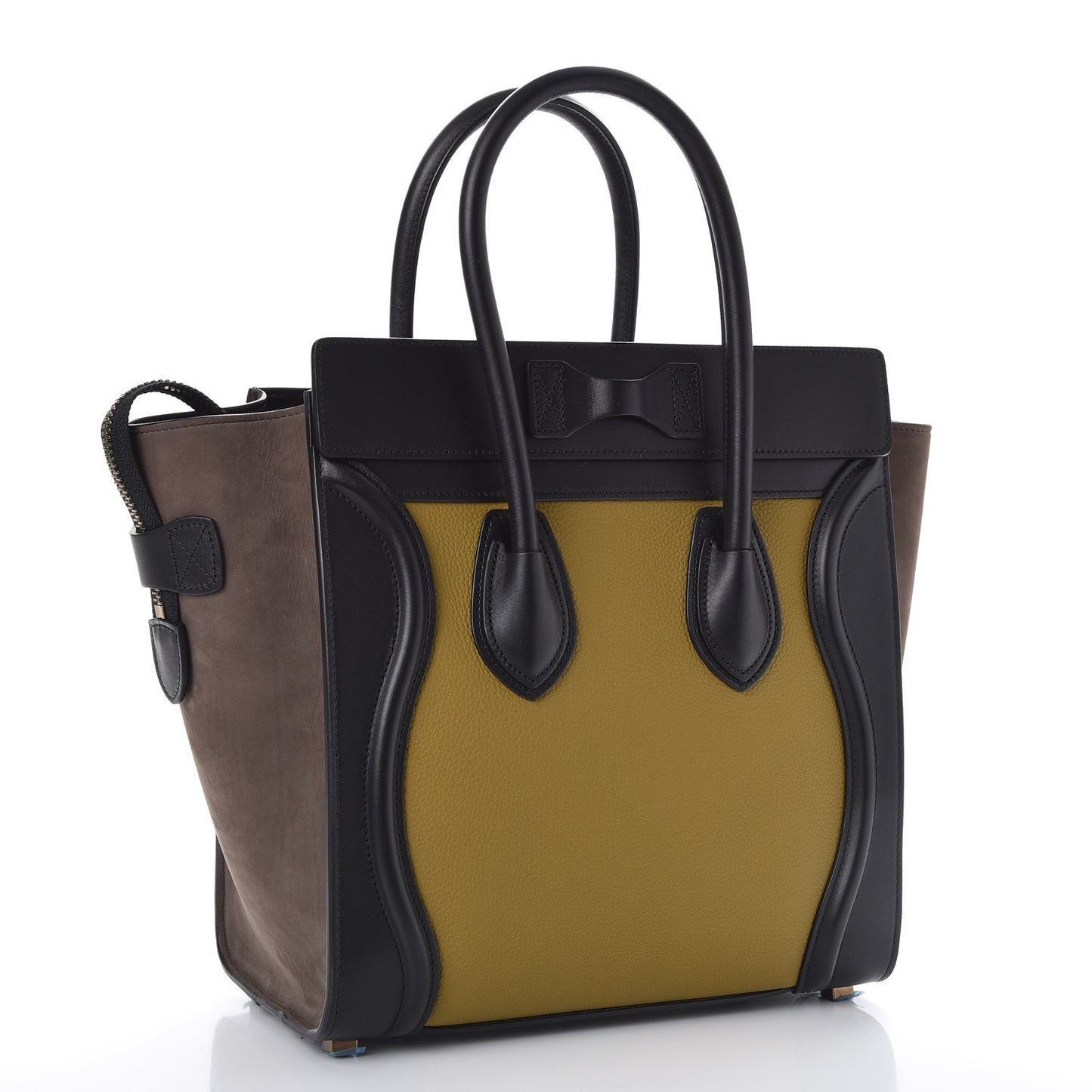 Baby Grained Calfskin Nubuck Micro Tri-Color Luggage Olive