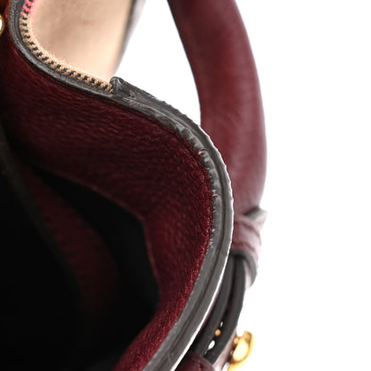 Burberry Grainy Calfskin House Check Medium Banner Tote Mahogany Red 15 of 17