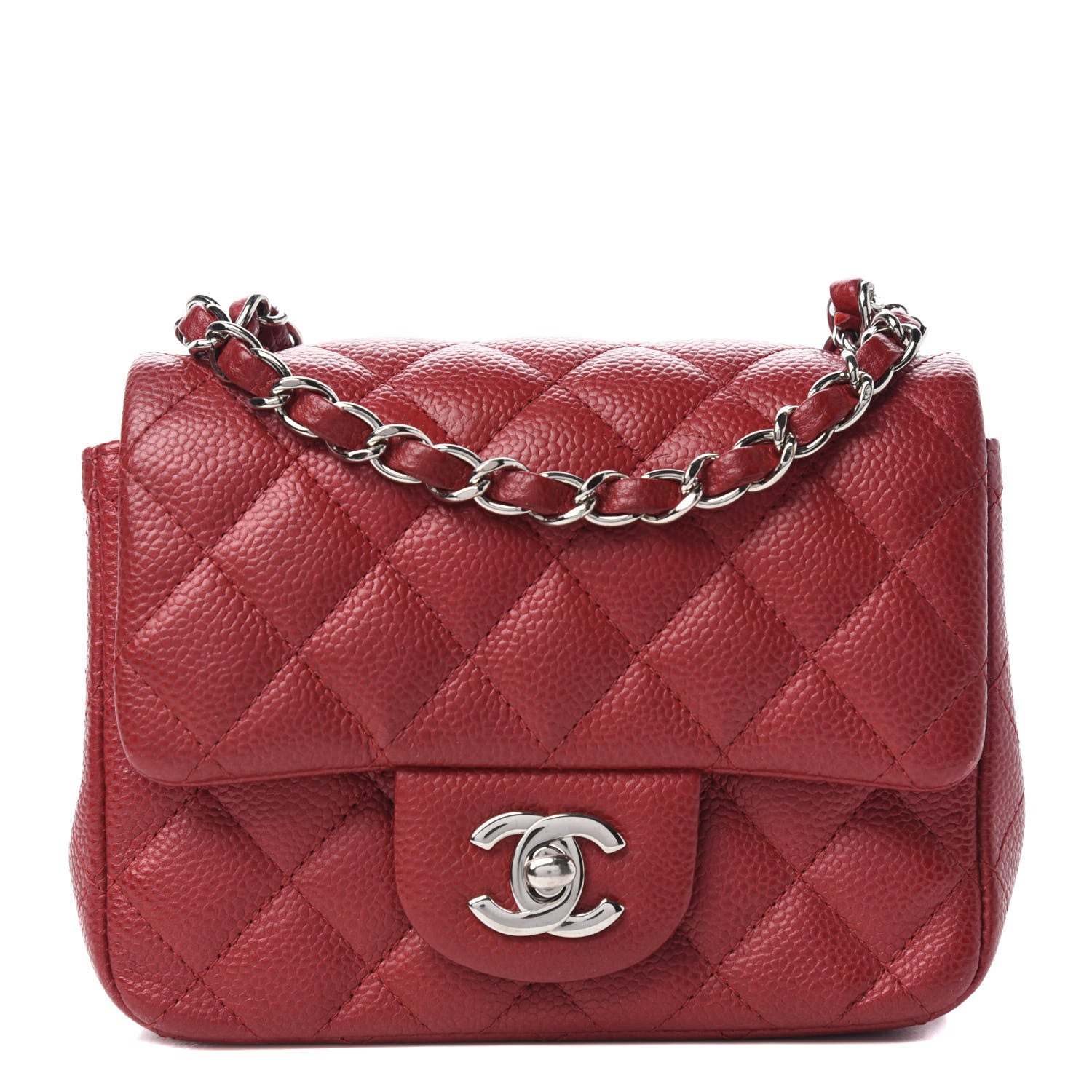 Chanel Caviar Quilted Mini Square Flap Red 1 of 13