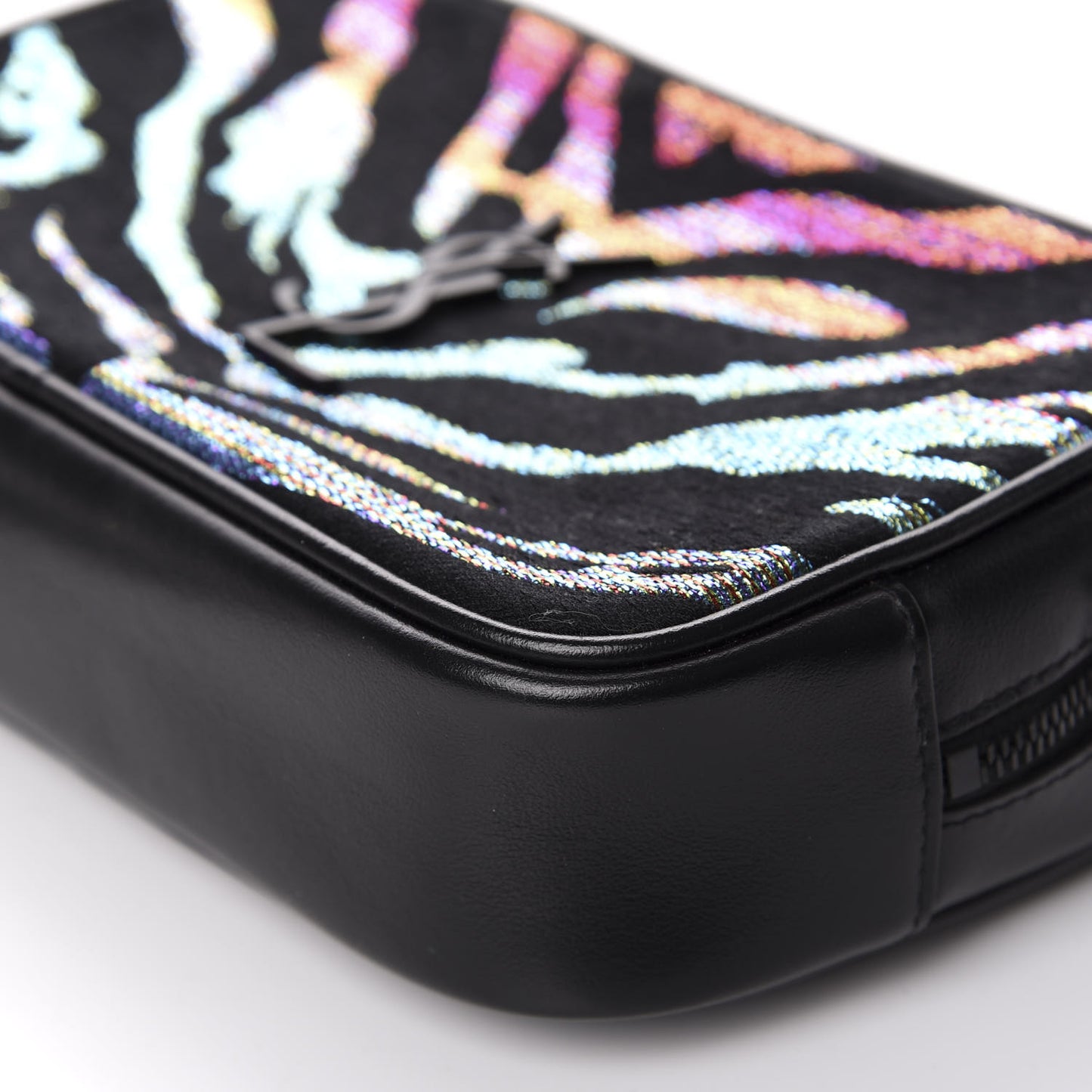 Calfskin Tiger Burnout Monogram Lou Camera Bag Black Multicolor