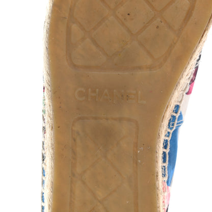 Chanel Fabric Patent CC Espadrilles 37 Multicolor Black 6 of 12