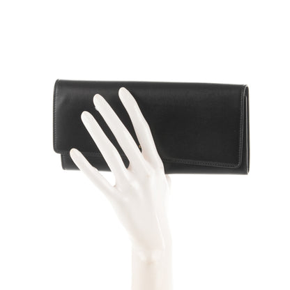 Celine Lambskin Large Flap Wallet Black 2 of 7