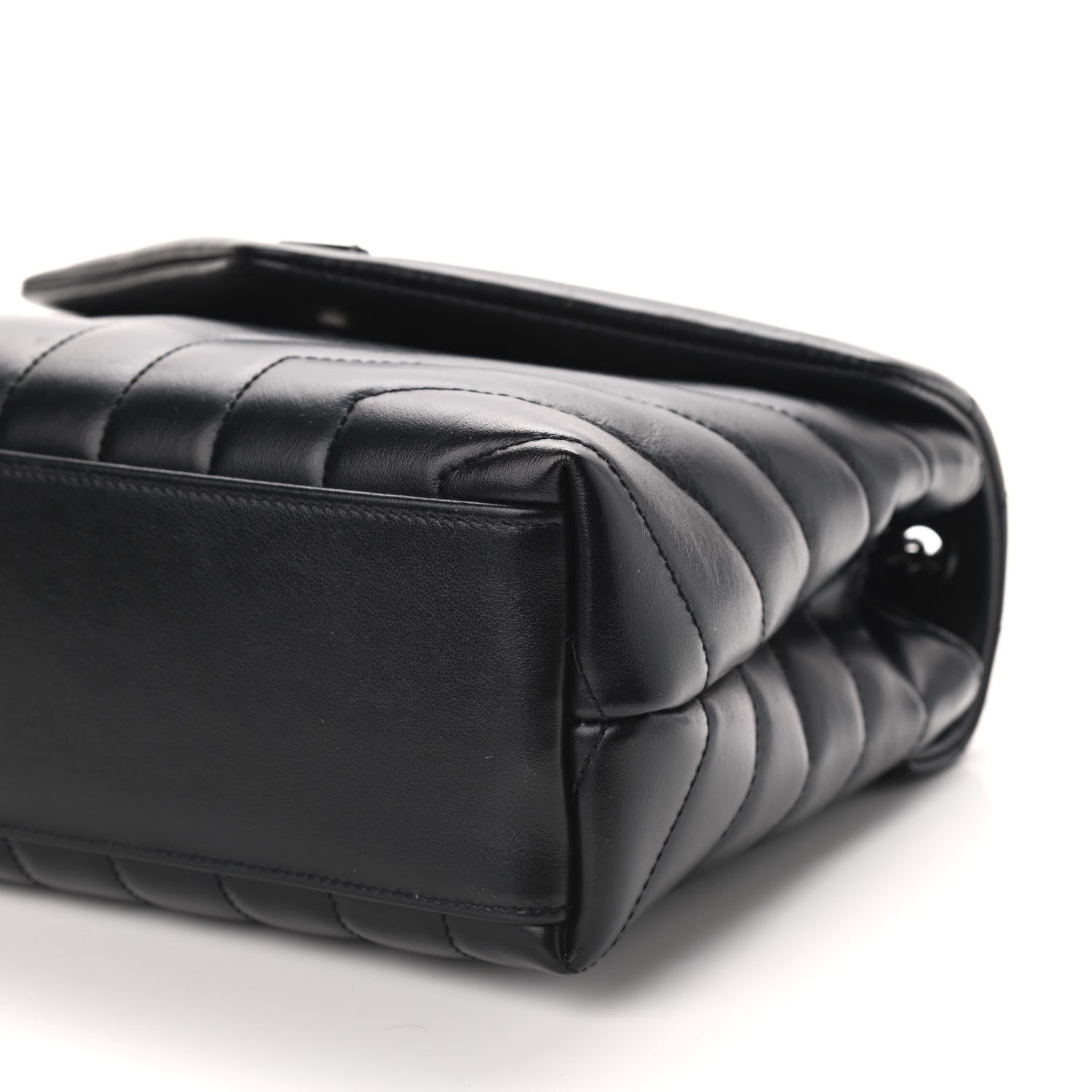 Saint Laurent Calfskin Y Quilted Monogram Small Loulou Chain Satchel Black 9 of 9