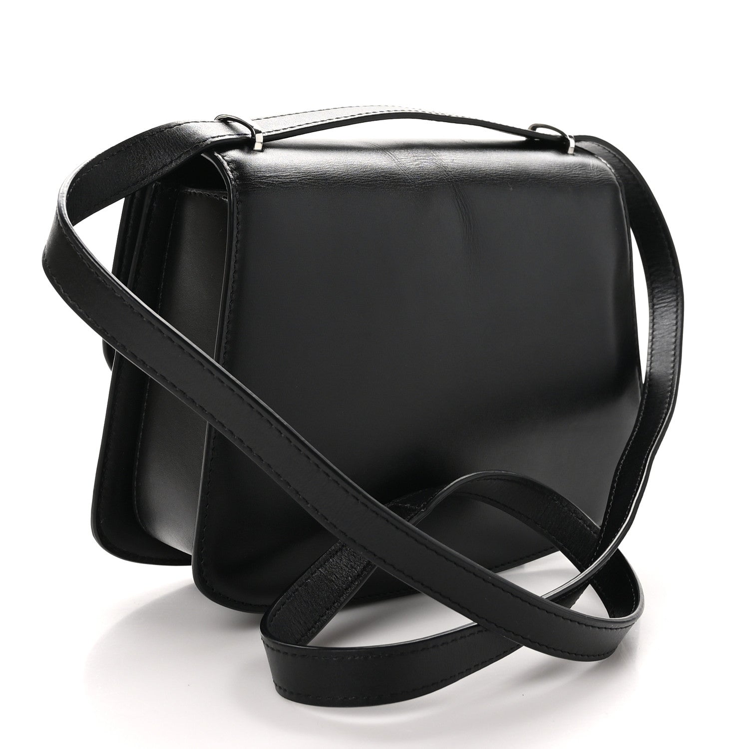 The Row Polished Saddle Calfskin Sofia 8.75 Shoulder Bag Black 3 of 9
