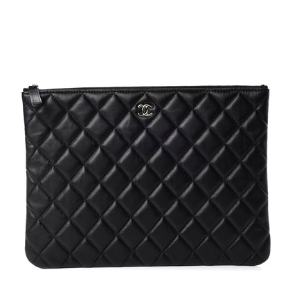 Chanel Lambskin Quilted Medium Cosmetic Case Black 1 of 10