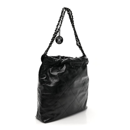 Chanel Shiny Calfskin Quilted Small Chanel 22 So Black 4 of 12
