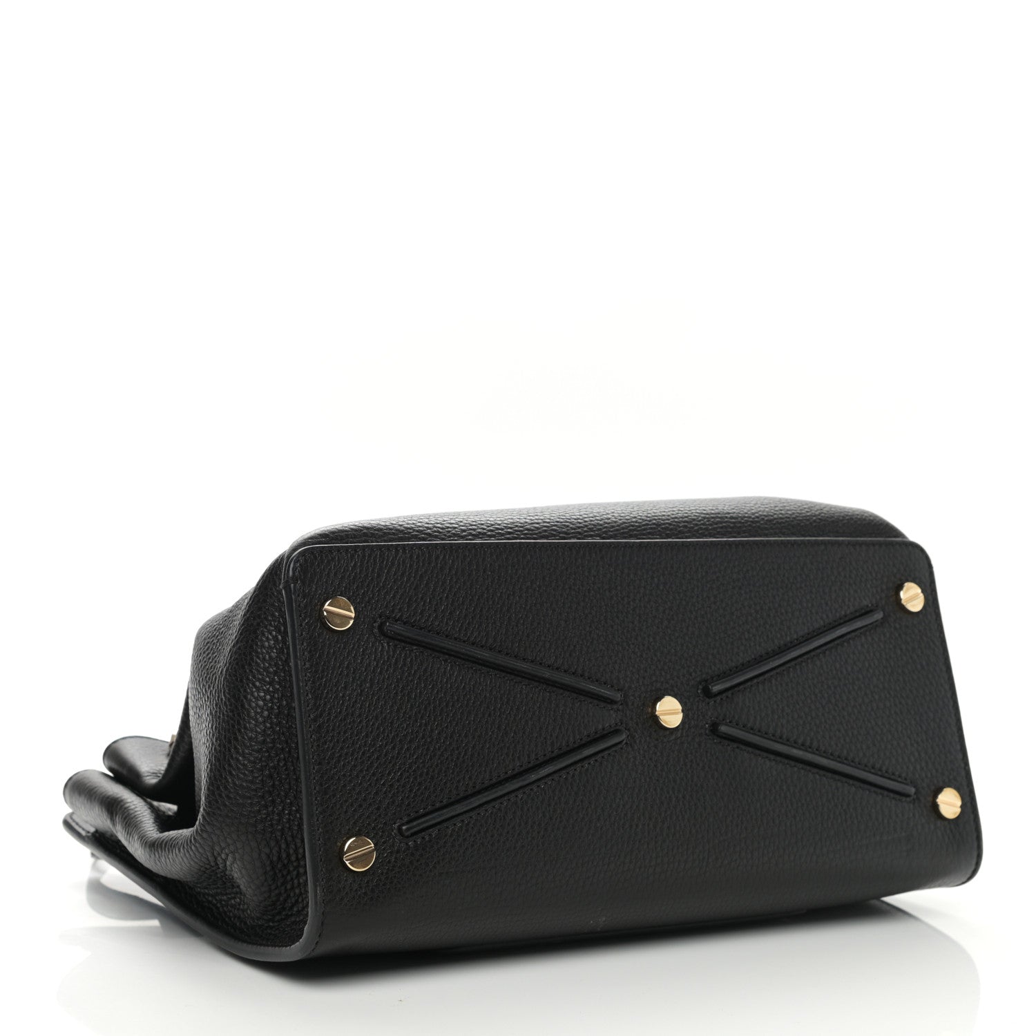 Valentino Garavani Pebbled Calfskin Large JoyLock Satchel Black 4 of 11