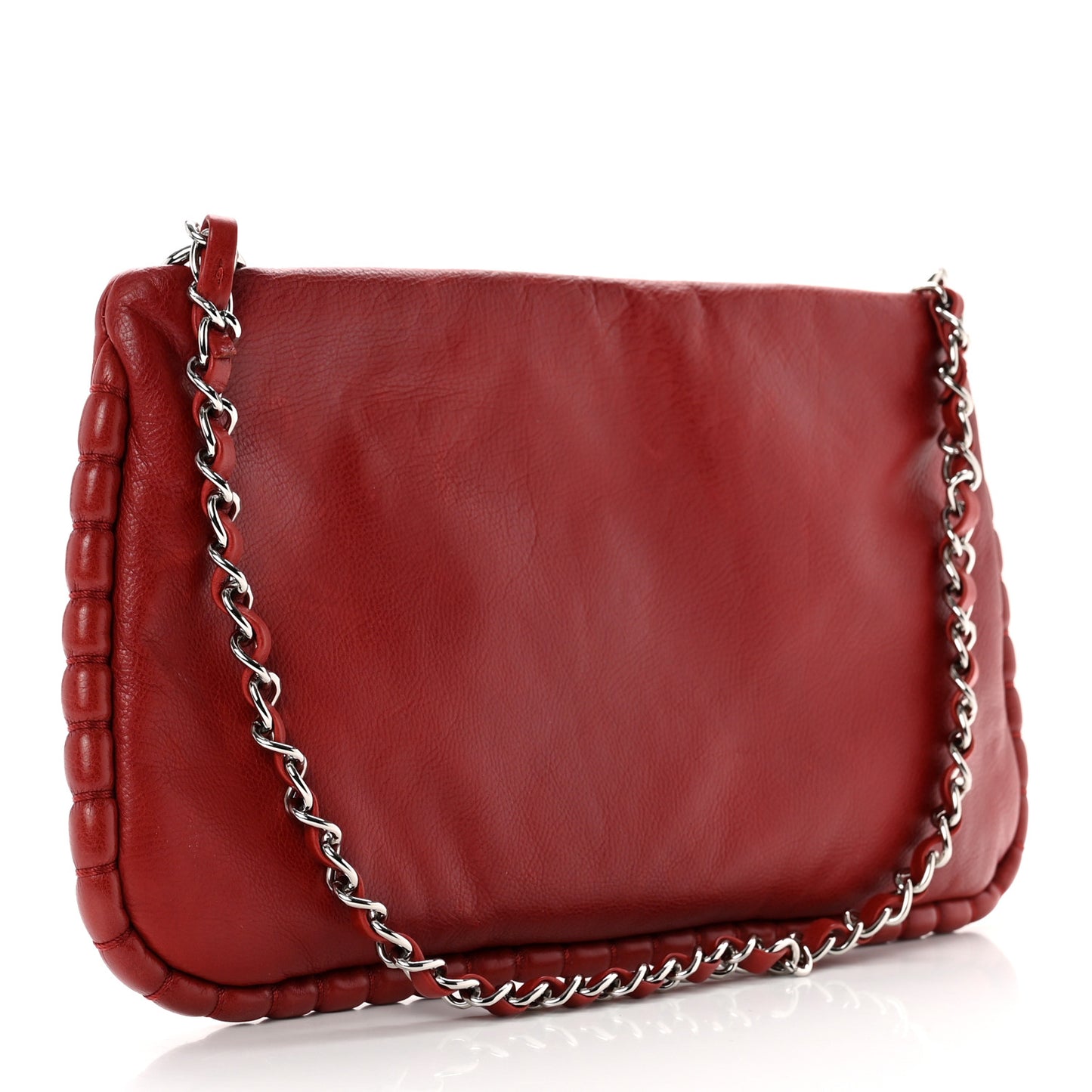 Calfskin On The Bund Pochette Dark Red