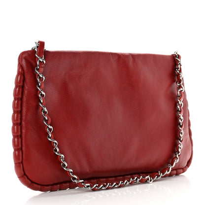 Chanel Calfskin On The Bund Pochette Dark Red 2 of 7