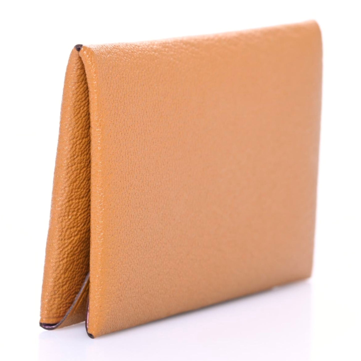 Chevre Mysore Verso Calvi Card Case Caramel Mauve Sylvestre