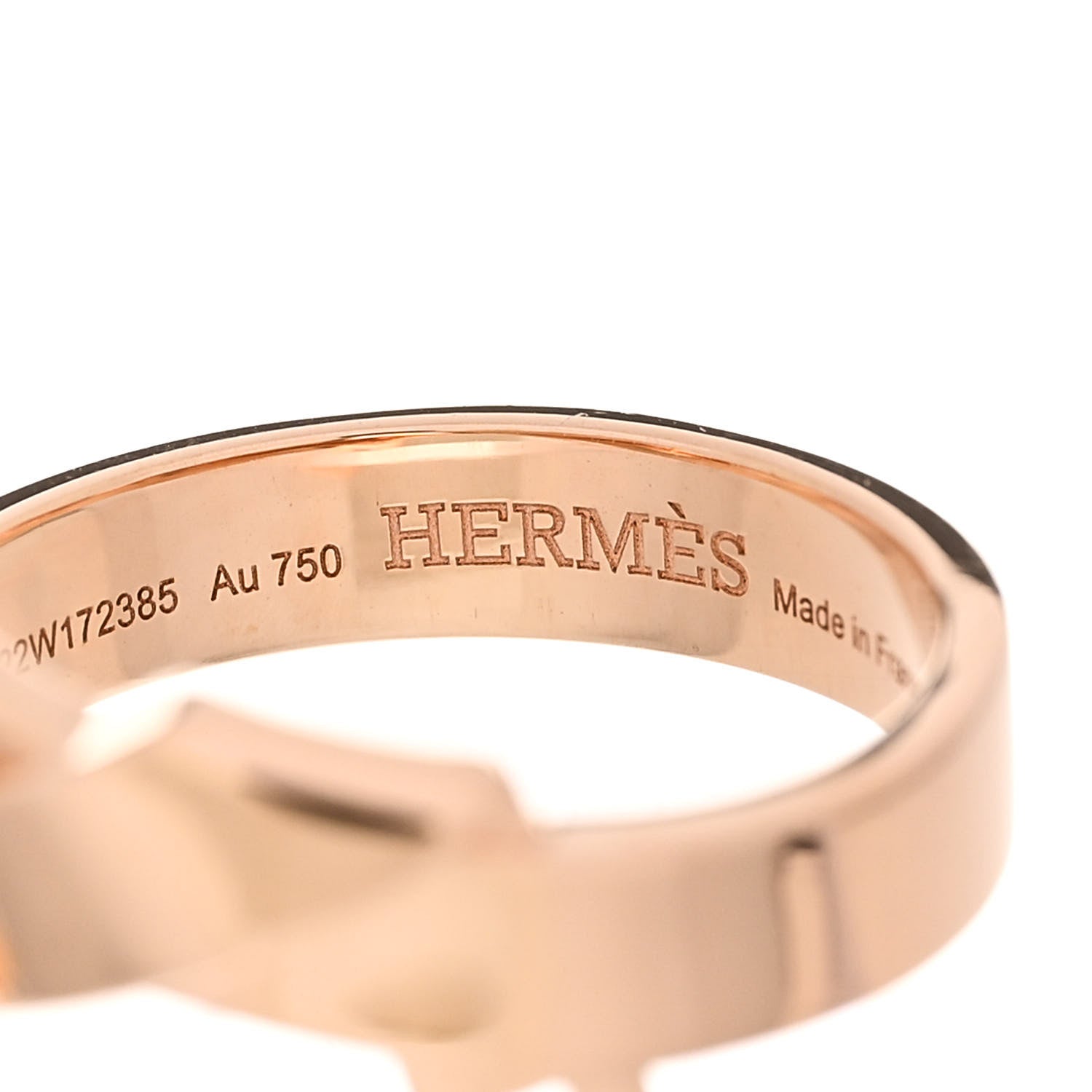 Hermes 18K Rose Gold Kelly Gavroche Ring 51 5.75 4 of 8