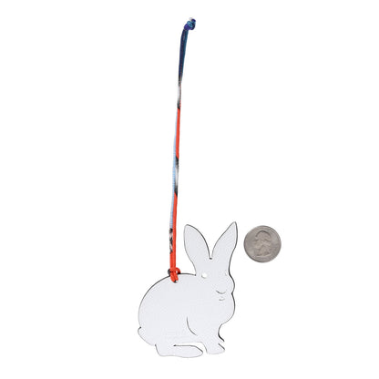 Hermes Togo Epsom Petit H Rabbit Bag Charm Chocolate Gris Mouette 2 of 4